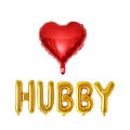 Romantic Foil Balloons Set With Golden Alphabets Foil Baloons & Red Heart Foil balloon For Anniversary & Birthday Decoration. 