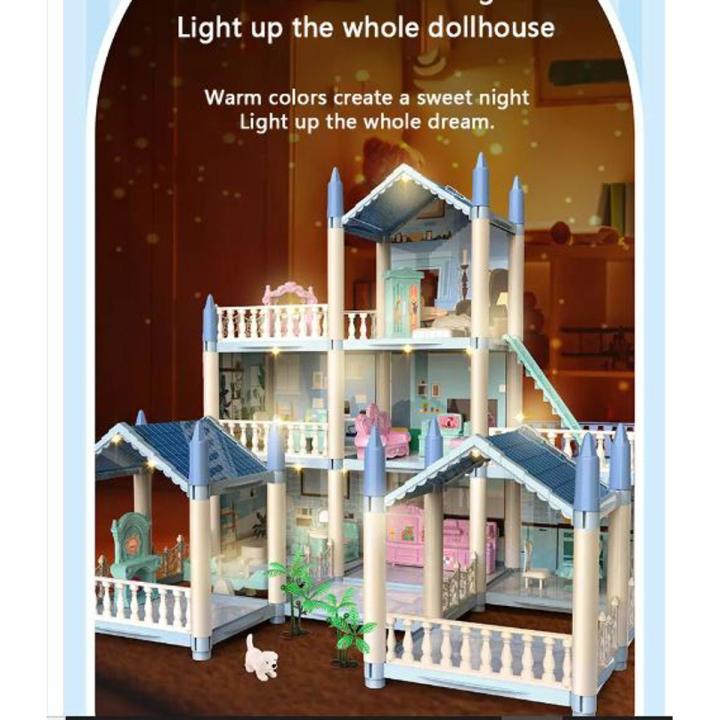 4--Storey Big Doll House with FREE Lights Villa Children's Family