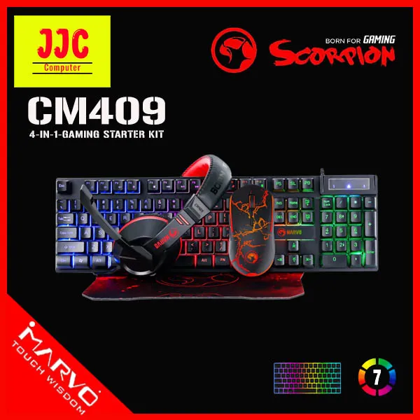 In Marvo Scorpion Gaming Combo Gaming Keyboard RGB Mechanical