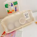 Cute Snoopy Pencil Case Double-layer Zipper Waterproof Pencil Bag Large Capacity Transparent Frosted Storage Bag Pen Box Stationery. 