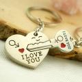 Romantic Couple Keychain Keyring Keyfob love Day Lover Gift Heart Key Set. 