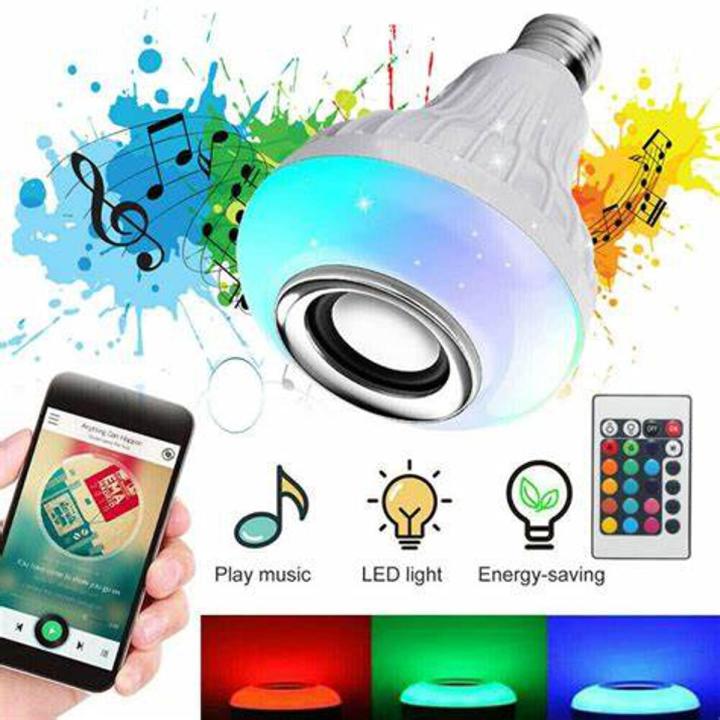 Wireless Bluetooth LED Bulb and Speaker, RGB Colour and Music Play Lamp with Remote