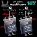 Wifi Router UPS Power Bank 9V/5V Mobile Charger with LED Display, Type-C & Android Compatible | Portable Power Bank for Router & Devices. 