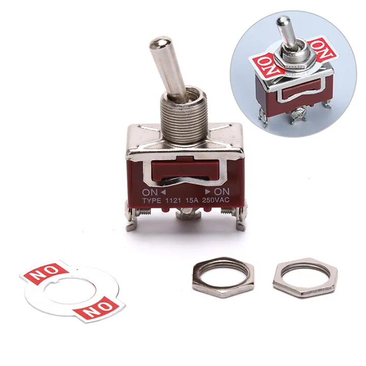 Momentary Toggle Switch (ON) OFF (ON) Spring Return 3 Pin Latching ...