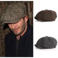 British Style Newsboy Cap Men Cotton Ascot Cap Beckham Khaki Male Spring Summer Vintage Brand New Octagonal Flat Cap. 