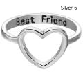 Women Love Heart Best Friend Ring Promise Jewelry Friendship Rings Girl Gift. 