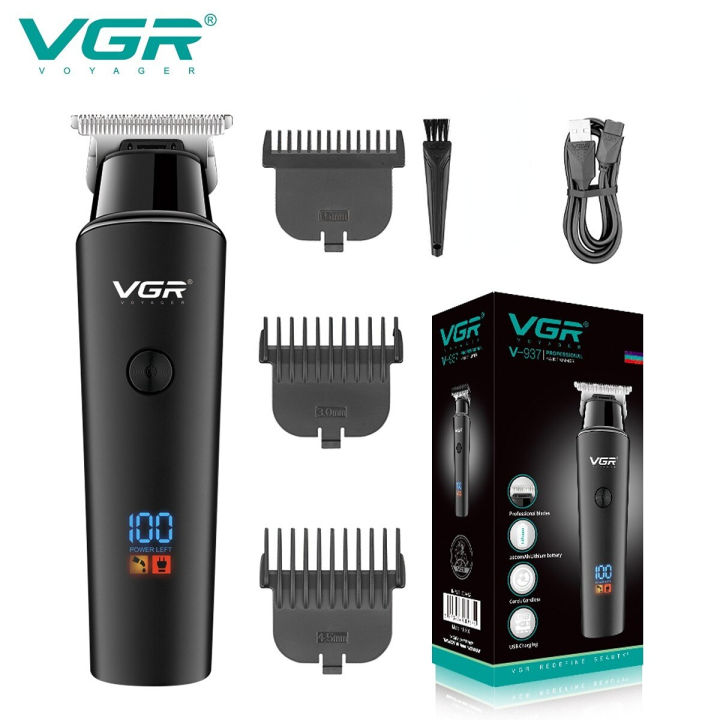 VGR v-937 Hair Trimmer Professional Electric Trimmers Cordless Hair Clipper Rechargeable LED Display V 937
