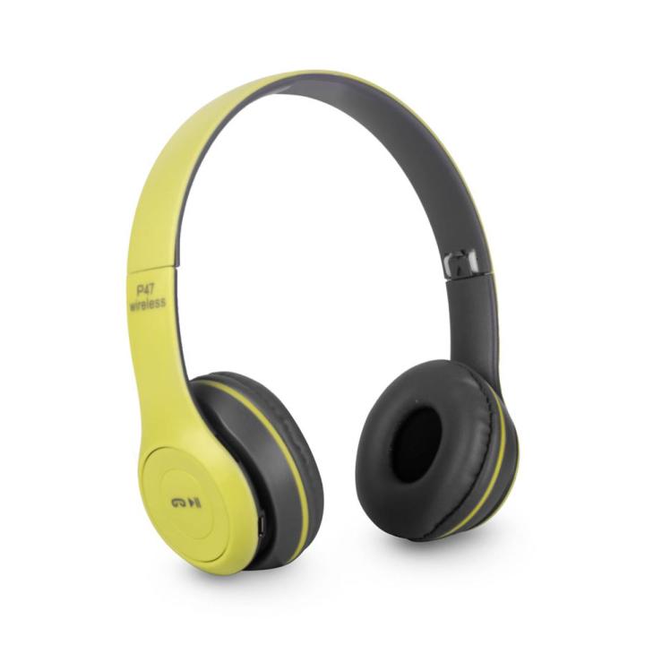 P47 Bluetooth Wireless Headphones Stereo Earbuds with Mic Foldable Headset with Built-in Microphone Earphones 5.0+EDR Technology Supports TF Card FM Radio Compatible with PC, TV Smart Phones and Tablets-RIVA