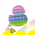 Push Pop Bubble Fidget Spinner Pop It Silicone Toy - 5 inches - Rainbow Duck. 