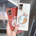 For Xiaomi Redmi Note 11 Pro Back Cover Bowknot Makeup Mirror Luxury 6D Plating Frame Shiny Cases Soft Silicone Square Protective Mobile Phone Case for Girls. 