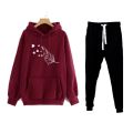 Feather Hearts Fleece Hoodie And Trouser Drawstring Hood Winter Export Quality Hoodies Tracksuit For Men. 