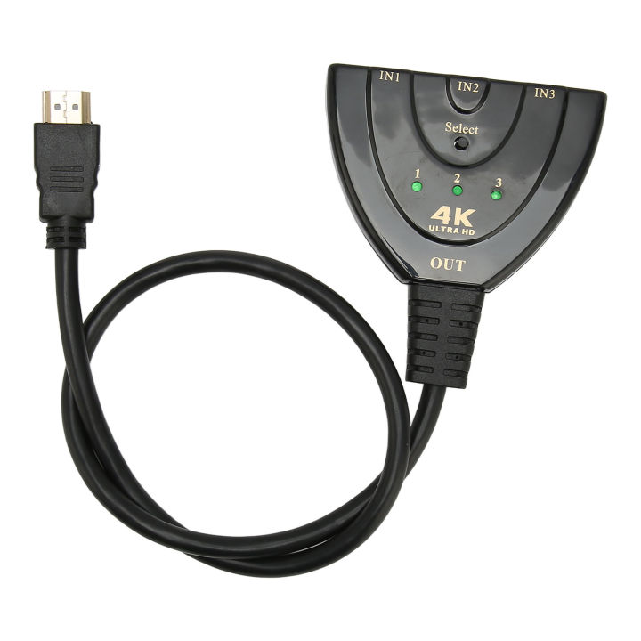 HD Multimedia Interface Hub Selector HD Multimedia Interface Switcher Automatic 3 in 1 Out Plug and Play 3 Port for Projector for Game Console