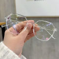 Transparent Glasses for Women - Clear Lens Glasses Frame for Men - White Transparent Glasses for Kid - Curve Glasses for Computer. 