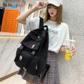 Backpack Women Solid Color Women Shoulder Bag Black School Bag for Teenager Girl Children Supplies Women Travel Bagpack 2022. 
