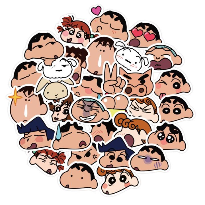 40pcs Cartoon Crayon Shin-chan Stickers cute Japanese animation characters Waterproof Sticker Luggage Skateboard Guitar Laptop Stikers Kid Toy