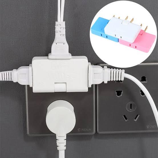 Rotating Wall Socket - 3 In 1 Extension Power Adapter - 180 Degree Rotatable Plug