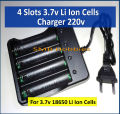 4 Slots 3.7v Lithium Ion Cell Battery Li Ion Charger Input 220v AC. 