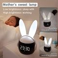 Kids Alarm Clock for Kids, Bunny Alarm Clocks for Girls Boys, White Kid Alarm Clock with Ringtones & Night Light Rechargeable Snoozing. 