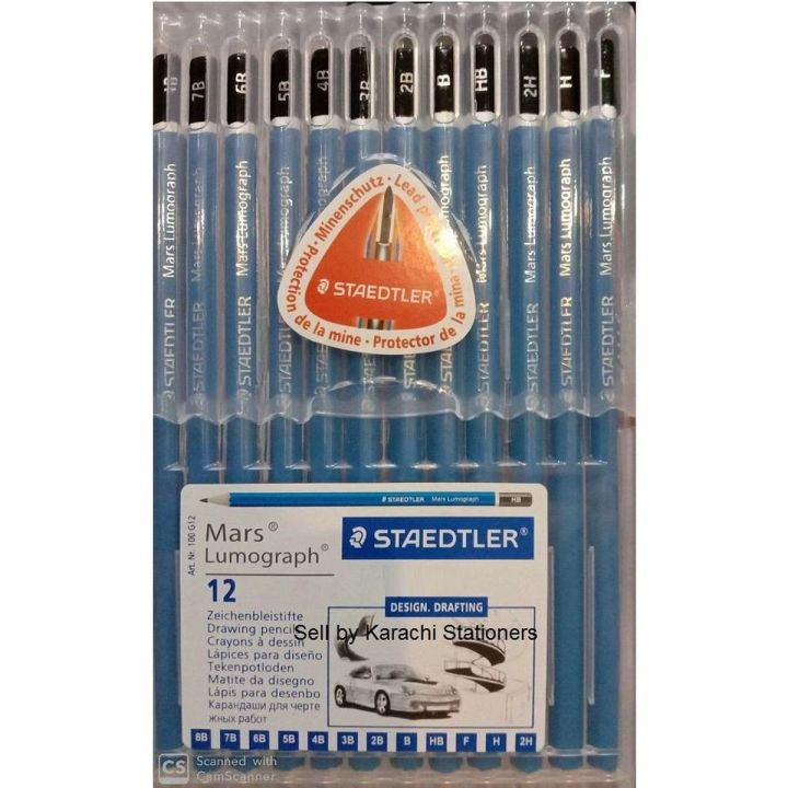 Mars Lumograph Steadtler Set of 12pcs different shades Drawing Sketching pencils Professional Sketch and Drawing pencils set,Art Pencil