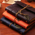 A6 Travel Journal Notebook 80 Sheets Refillable Leather Journal Diary for Men Women Vintage Planner with Blank Unlined Paper. 