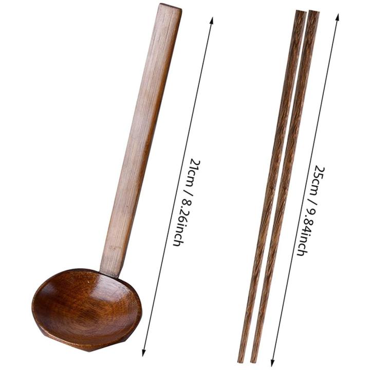 Tortoise Shell Spoon-4 x Ramen Spoon
2 pairs x chopsticks-Wood Brown