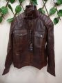 Vintage Black & Brown Classy Real Leather Trucker Jacket For Men. 