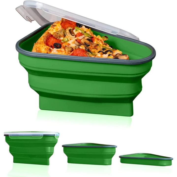 Reusable Pizza Storage Container With 5 Microwavable Serving Trays For Pizza Slices Foldable Food Storage Box Kitchen Tools