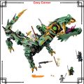 Cozy06051 Green Ninja Mech Dragon 544pcs Compatible 70612 Ninjago Lumilipad Mecha Dragon Building Blocks Bricks Laruan Regalobricks Toys Gift. 