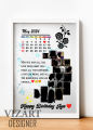 Moon Shape Customized Picture Photo Frame, Customized Frame with Calendar + Customized Message with upto 16 Pictures in Moon Shape, Customized Wall Mount Frame, Customized Photo Frame, Birthday Gift, Anniversary Gift, Wedding Gift, Gift for Friends. 