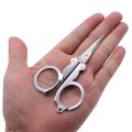Folding Travel Scissors (Stainless Steel) | Foldable Portable MinI Safe Scissors | Multi Purpose Pocket Pair of Sissor| Clippers Snips | Thread Beading Cutter | Best For Sewing, Fishing, Embroidery. 