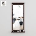 Rectangular White Wooden Wall Mirror for Living Room Bedroom Bathroom Modern Design Durable Build. 