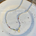 Moonlight Love Necklace Female Ins Sweet and Fresh Beaded Love Design Neckland. 