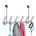 Multi Functional Iron Over The Door Hanger With 12 Hooks In Black, Drill Free Space Saver Organizer Hanger For Clothes, Home And Wardrobe Accessories Organizer. 
