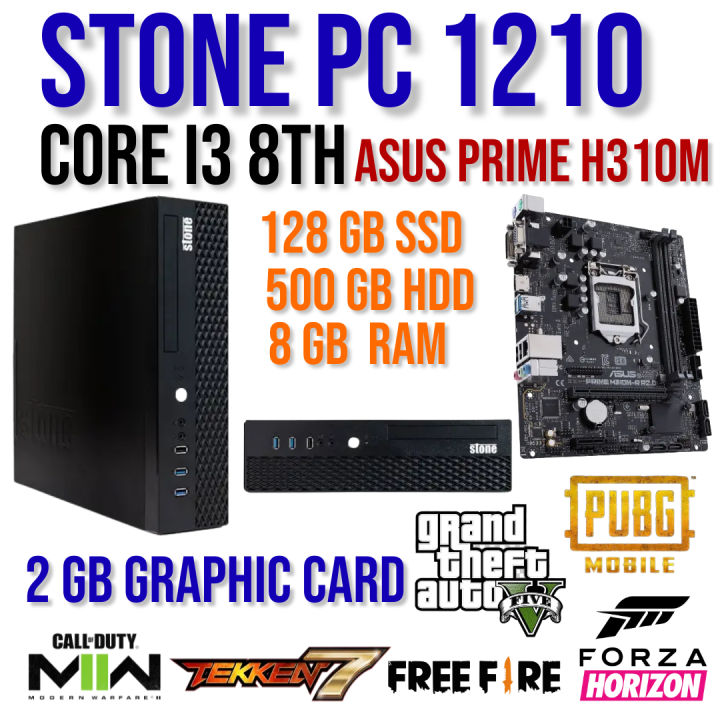 STONE PC 1210, CORE I3 8th , 8GB DDR4 RAM, 128GB SSD, 500GB HDD, 2GB GRAPHIC CARD (CONVERTABLE)