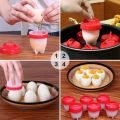 Pack of 6 - Silicon Egg Cooker As Seen on TV, Non Stick Silicone Egg Boiler, Hard Boiled Eggs without the Shell. 