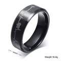 Ring Thin Pulse ECG Wave Rings Stainless Steel Wedding Anniversary Jewelry Gift. 