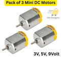 Mini DIY DC Motor 3V, 6V, 9V | 1,2,3,5,12-Pcs Motors | High Speed 3500RPM Motor for DIY Projects, Toy Cars, Prpeller, Fans & Robotics. 