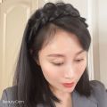 Granny Gray Widen Twist Braid Hairdbands Cover White Hair Up Invisible Seamless color Wig Headband Hairs Accessories For Women. 