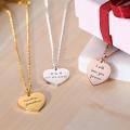 Custom Engraved Gold Women's Heart Pendant Necklace Personalized Jewelry Customized Christmas Gift for Her Friend Mom Girlfriend. 