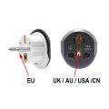 High Quality EU Plug Adapter Universal 16A 250V AU US UK CN To EU Wall Socket US to EU Converter Socket AC Travel Adapter. 
