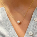 Korean Jewellery Golden Single Pearl Necklace | New Design | Trending Design | Never Fade | Beautiful Necklace Jewellery For Girls / Women. 