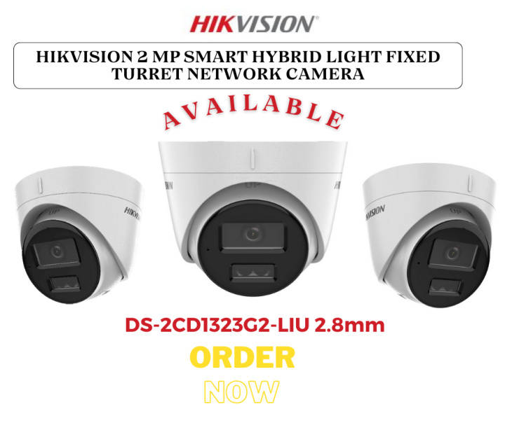 HIKVISION 2 MP Smart Hybrid Light Fixed Turret Network Camera | DS-2CD1323G2-LIU 2.8mm