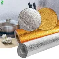 Self Adhesive Aluminium Foil Sticker Sheet Roll for Kitchen Silver/Golden - Oil Proof Waterproof Aluminum Sheet. 