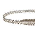 Women' Fancy Skinny Stretch Fashion Dress Belt , Silver. 
