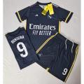 Benzema Real Madrid Football Away Kids kit 2023-24. 