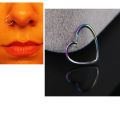 Steel Piercing 1 PIECE 8mm Long Helix 0.8mm Nose Pin Heart Nostril Body Jewelry. 