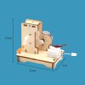 Creative Science Educational Hand Dynamo Toys For Children Wooden Physical Experiment Students Generator Handmade Toys DIY Kids. 