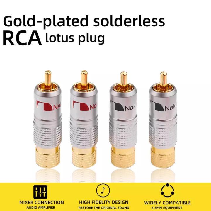 2Pairs/4pcs RCA Plug 24K glod plated - Nakamichi