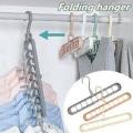 Rotate Anti-Skid Folding Hangers Magic Space Saving Hangers Clothes Hangers Organizers 9 Hole 360°. 