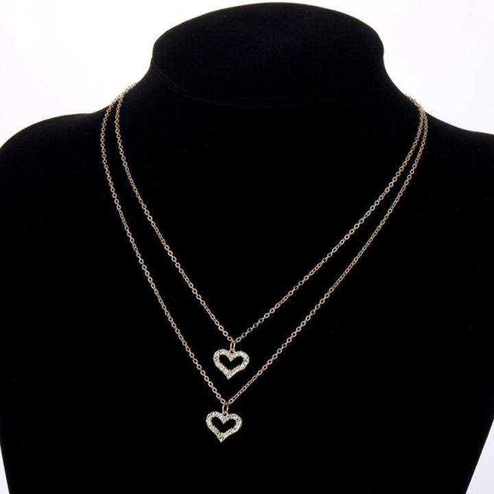 Zovoli Multi-Element Crystal Necklace For Women Gold Vintage Multiple Layers Pendant Chains Necklaces Trend